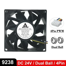 Gdstime 9238 – boîtier d'ordinateur avec roulement à billes, 4 broches, PWM FG, DC 24V, 9cm, 92x38mm, ventilateur de refroidissement industriel, 1 pièce