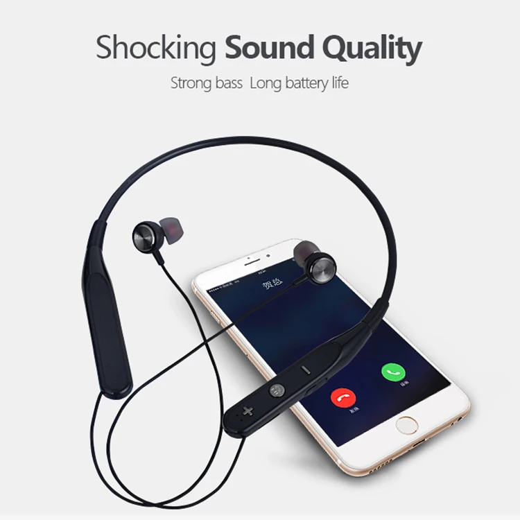 

Wireless Bluetooth Earphone Shock Sound Quality HD Microphone Support TF Card Playback Sports Music Call