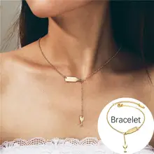 Ювелирный Набор для винной бутылки из нержавеющей стали, ожерелье, браслет для женщин, золото, серебро, пивная чашка, длинная цепочка, массивное ювелирное изделие, подарки