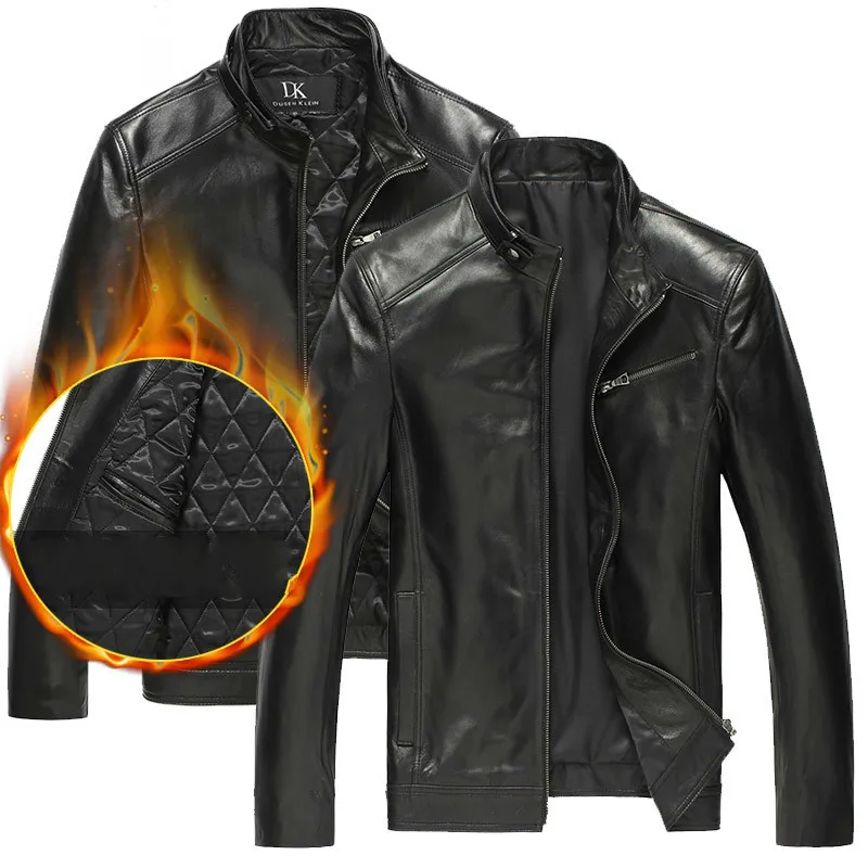 

2020 Genuine Leather Jacket Men Motorcycle Real Sheepskin Coat Short Autumn Winter Leather Jackets Casual 15D0108 KJ2115