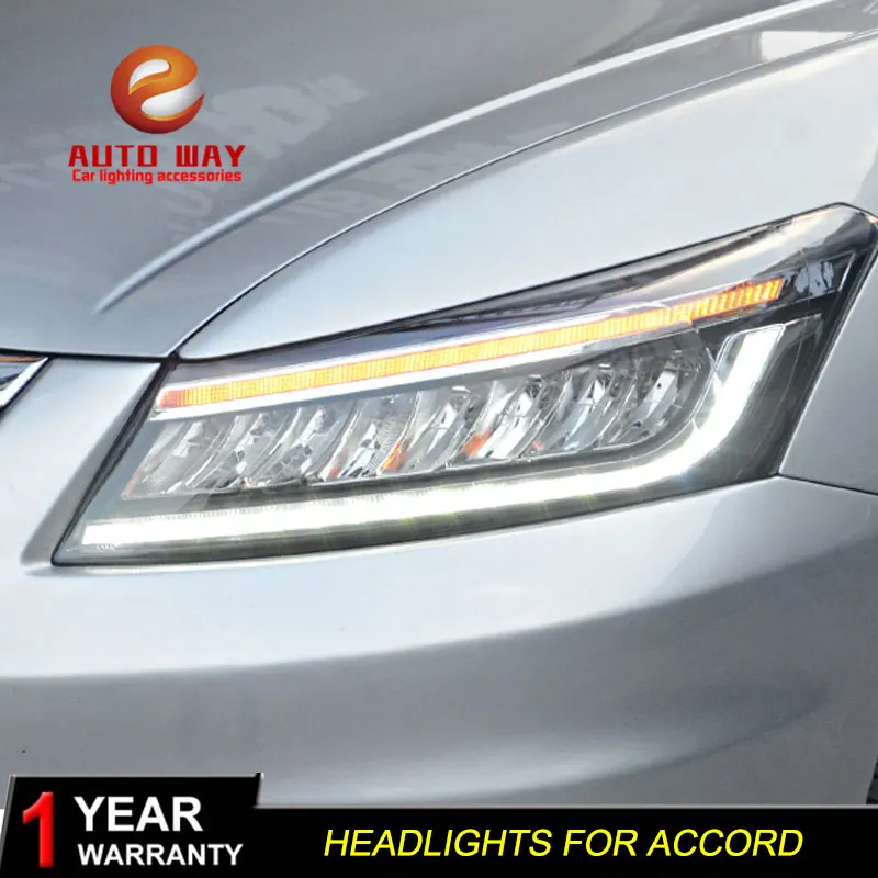 Тюнинг автомобилей фары чехол для Honda Accord G8 2008-2013 Полный LED DRL ходовые огни