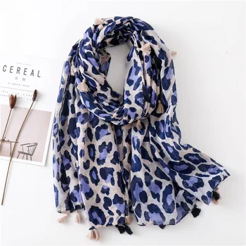 

Leopard cotton linen scarf female shawl dual-use spring and autumn long silk scarves students wild scarf to keep warm