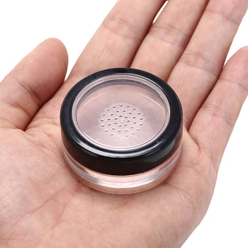 

10g Plastic Empty Cosmetic Container Travel Outdoor Loose Powder Jar Powder Puff Boxes New
