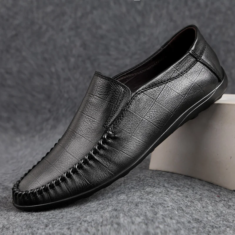 

Men genuine Leather Shoes Fashion Korea Men Loafers Pointed Toe Business dress Shoes Black Men Dress Shoes Soft Men Shoes j3