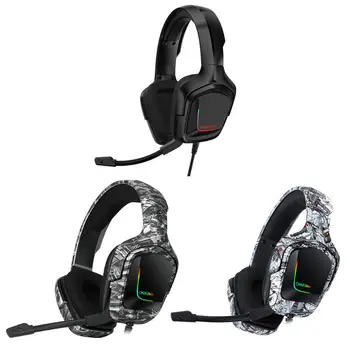 

K20 RGB Camo Headphone Gaming Headset with Microphone LED Light Gamer Earphone