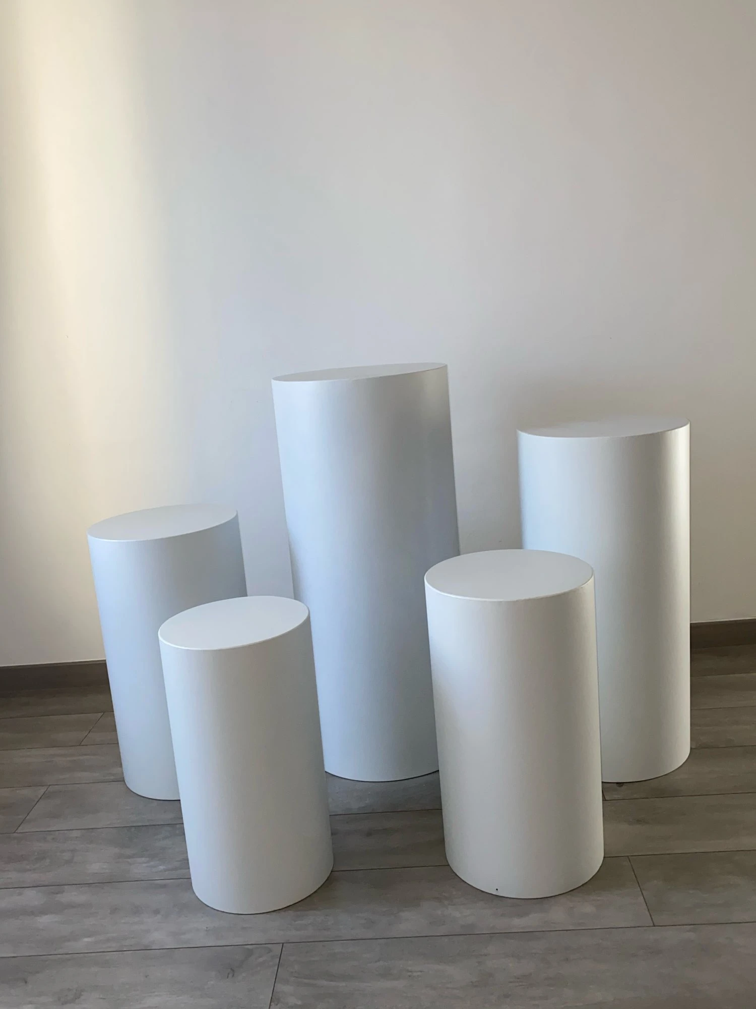 Round 3 Piece Cylinder Pedestal Display Art Decor Plinths Pillars for DIY Wedding Decorations