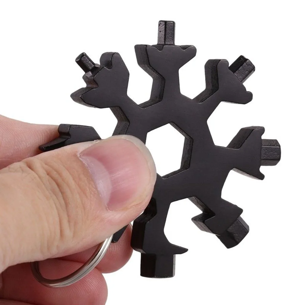 18 In 1 Stainless Steel Snowflake Multi tool Keychain Hand Outdoor Tools