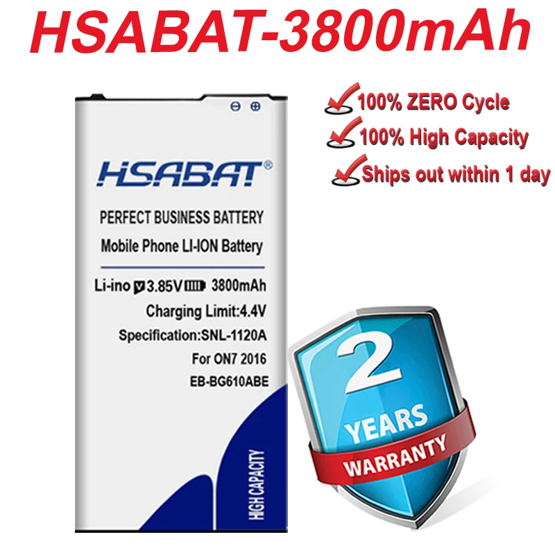 HSABAT 3800mAh Newest Battery for Samsung EB-BG610ABE GALAXY ON7 2016 free shipping | Мобильные телефоны и аксессуары
