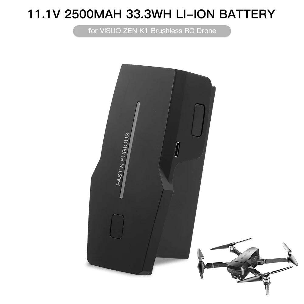 

11.1V 2500mAh Battery 30mins Flight Times RC Drone Parts RC Battery for VISUO ZEN K1 Brushless RC Drone