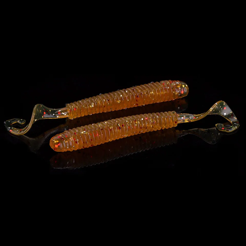 WALK FISH Одиночная Мягкая приманка с хвостом 60 мм 80 мм 100 мм Червячные грубы силиконовая приманка isca Искусственный бас рыболовные снасти Pesca - Цвет: G7