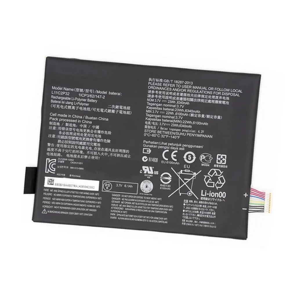 Оригинальная батарея L11C2P32 6340 мАч для Lenovo IdeaTad S6000 F A7600 H HV HC батареи|Аккумуляторы
