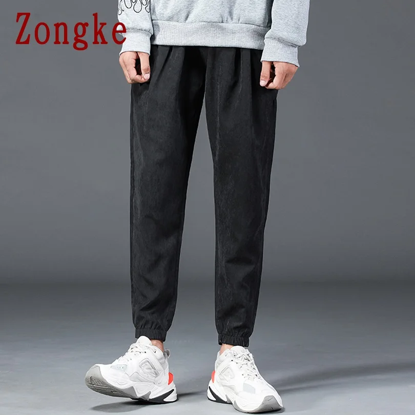 Zongke Solid Pants Men Joggers Trousers Men Pants Streetwear Sweatpants Harem Pants Men Trousers XXXL Hip Hop Autumn New