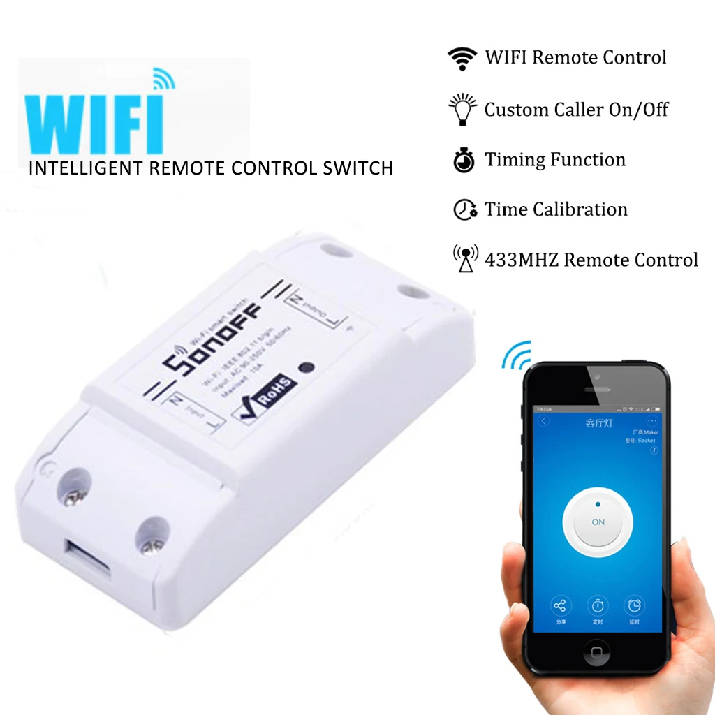 

Sonoff basic WiFi Smart Switch Interruptor Intelligent Remote Wireless Control For Smart Home Wi-fi Light Switch 1 way