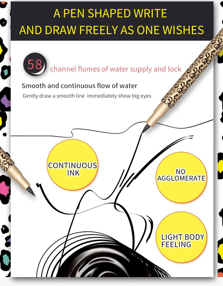 1PCS Waterproof Liquid Eyeliner Pencil Big Eyes Makeup Long-lasting Eye Liner Pen Make up Smooth Fast Dry Cat Eye Cosmetic Tool