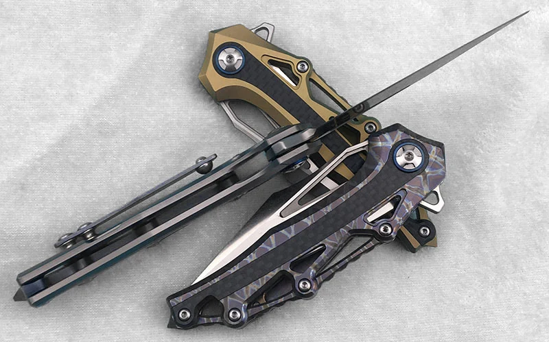 MIKER Флиппер складной нож для ежедневного использования, M390 лезвие titanium сплав+ ручка из углеродного волокна, Открытый Отдых на природе охотничий нож выживания EDC инструмент подарок