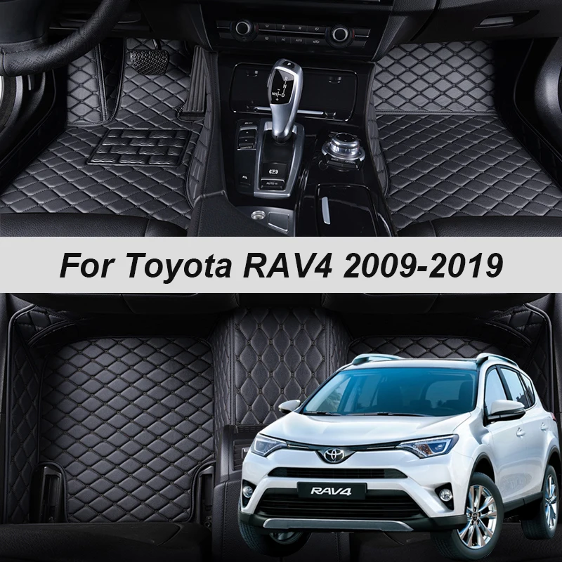 Кожаные автомобильные коврики на заказ для Toyota RAV4 2009 2013 2014 2015 2017 2018 2019 2020 накладки