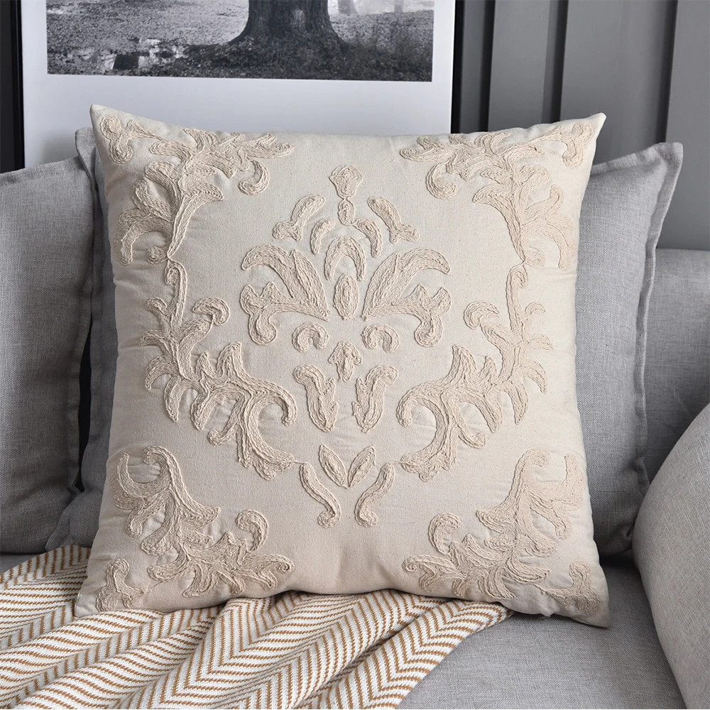 

Linen Cotton Pillow Cover Solid Color Square Pillow Case Soft For Sofa Bed Nursery Room Cushion Case Knitting Pillowcase 50x50cm