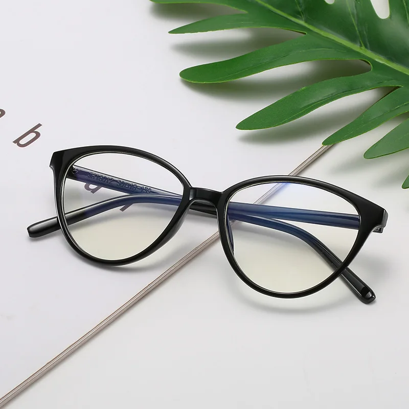 

Retro Cat Eye Women's Glasses Flat Lens College Style Transparent Eyeglasses Lady Spectacles