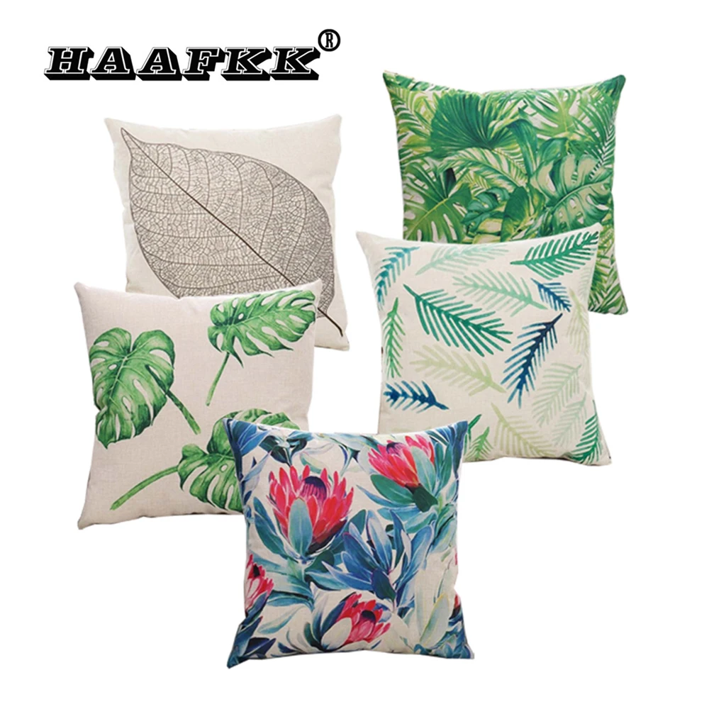 Наволочка с тропическими растениями Современное украшение для дома