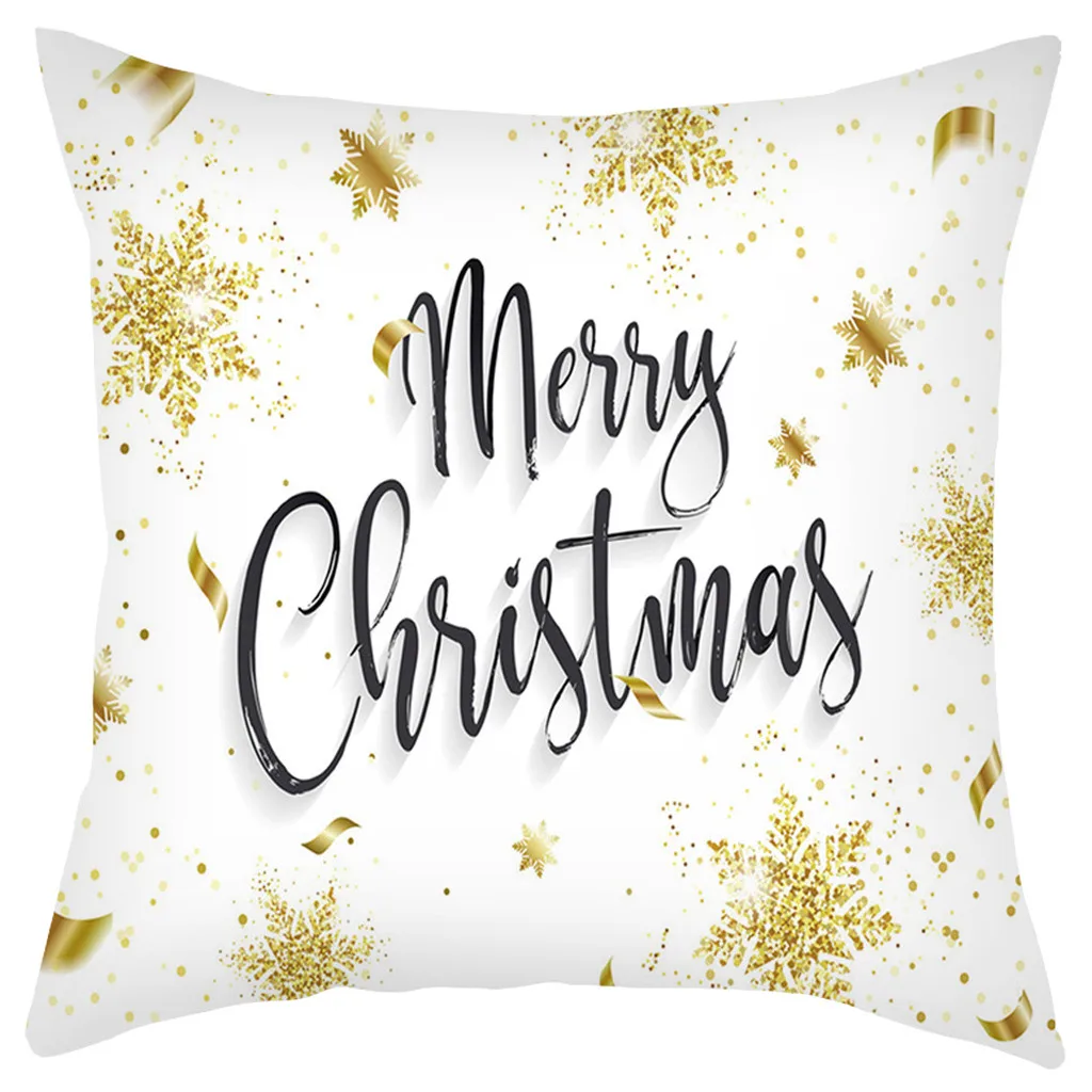 

2019 New Merry Christmas Short Plush Pillowcase Sofa Pad Set Home Decoration 18x18 Inch