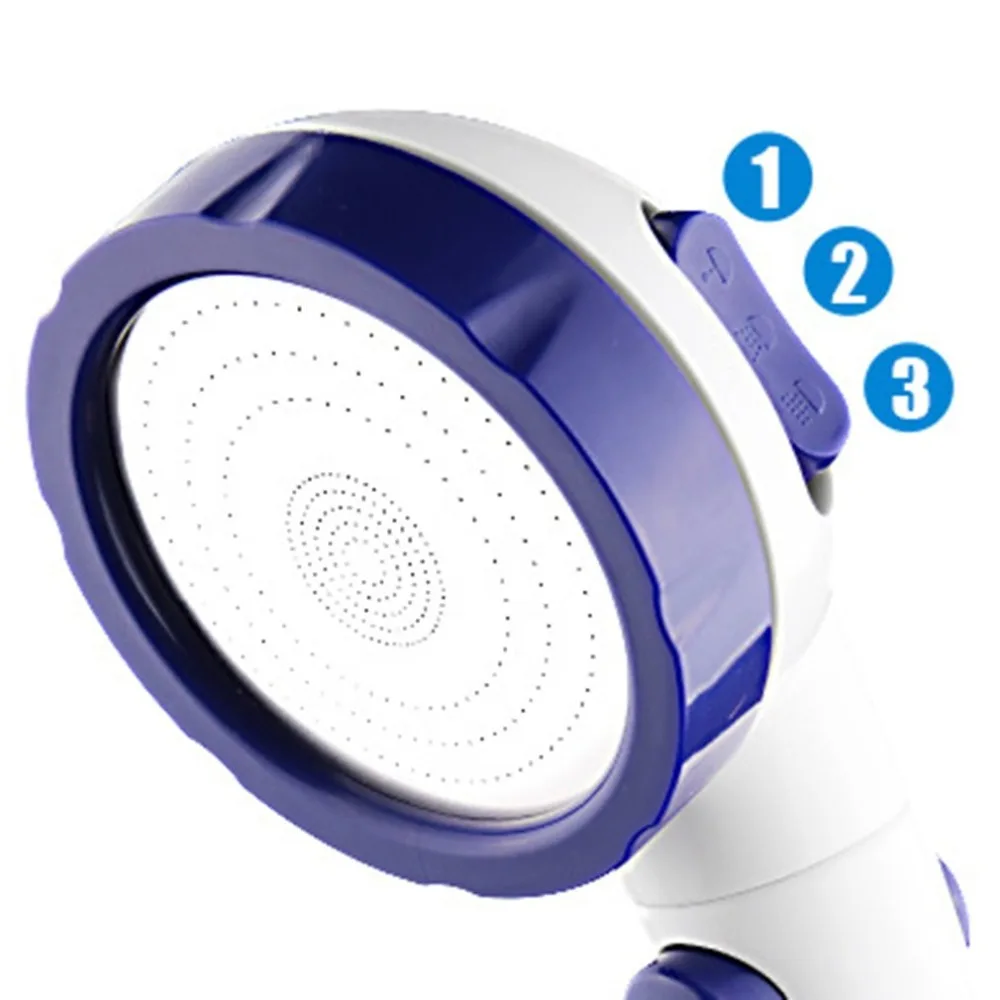 High Quality Handheld Shower Head Temperature Control Adjustable 3 Mode High Pressure Stone Stream Round Shape Shower Bath Head