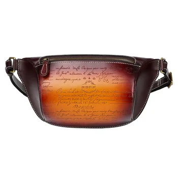 

(Ta-weo) Fashion outdoor Genuine Leather Waist Packs, laser lettering color chest bag, anti-theft mobile phone cash Waist Pack