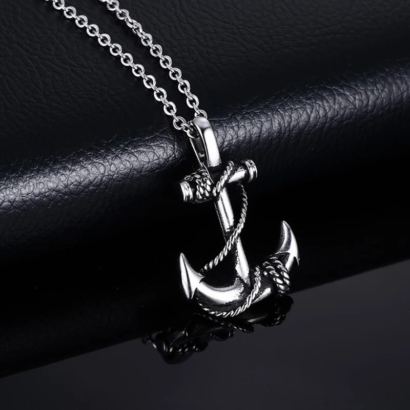 2021 Fashion New Black Rectangle Pendant Necklace Men Trendy Simple Stainless Steel Chain Men Necklace Jewelry Gift