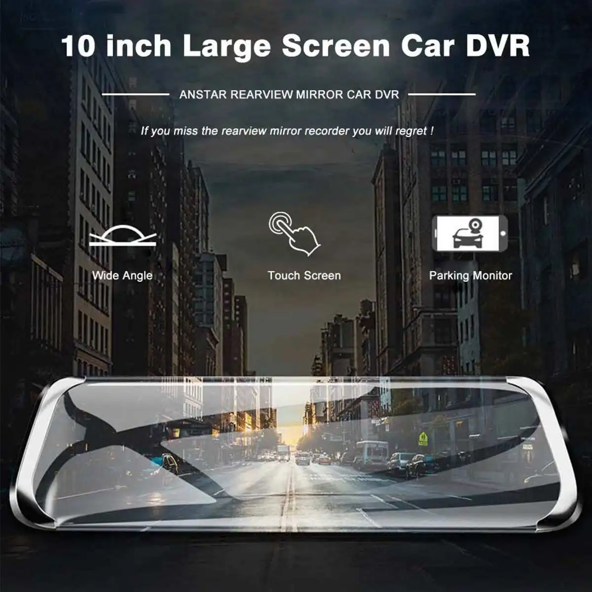 1" сенсорный экран 1080P Автомобильный видеорегистратор камера с двумя объективами авто камера видео рекордер зеркало заднего вида 1080p резервная автомобильная камера
