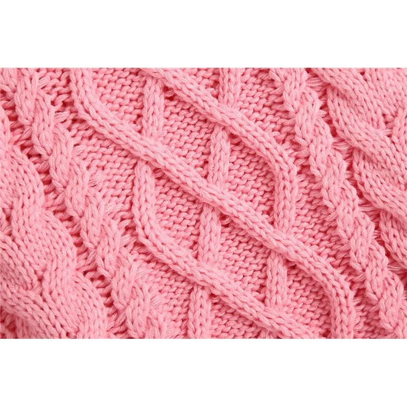 Autumn 2020 new ladies casual turtleneck sweater pink knitted pullover vest chic sleeveless sweater girl cute knitted pullover