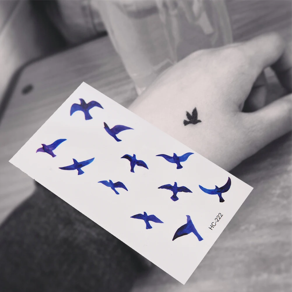 1 Sheet Fake Tattoo Sticker Body Art Flash Temporary Tattoos Stickers For Men Women Waterproof Bird Design Remove Temporary Tattoos Aliexpress