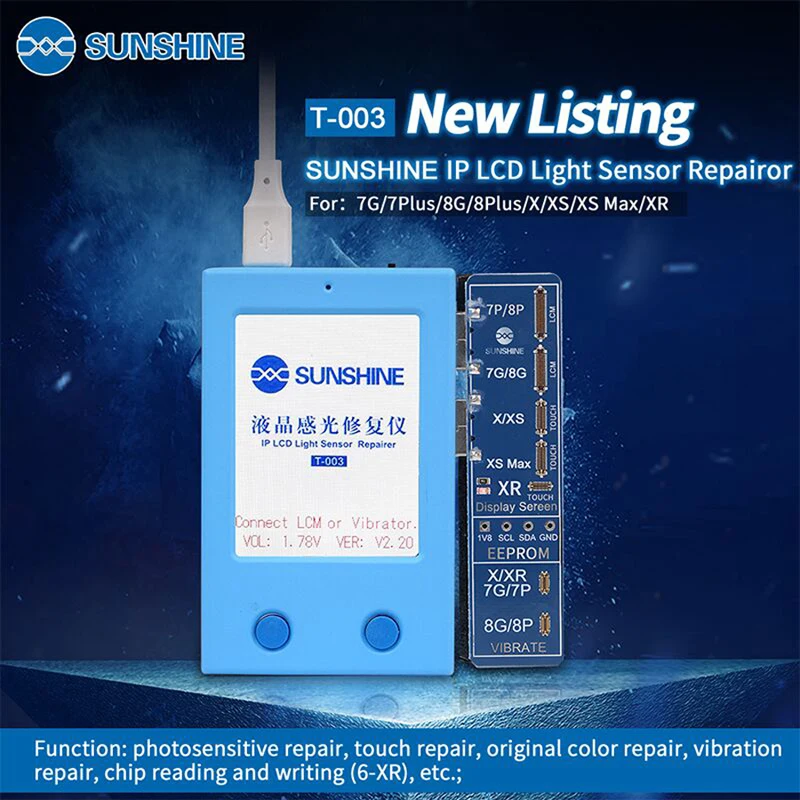 

IPHONE LCD Screen Photosensitive Restoration Instrument EEPROM Programmer for IPHONE XR/XS/XS MAX/7G/7P/8G/8PLUS Photoreceptor