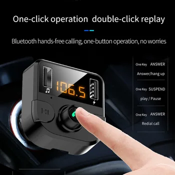 

BT36B MP3 Smart Car FM Transmitter FM Adapter Portable FM Transmitter Bluetooth Handsfree U Disk for Receiver Power-Off Memory