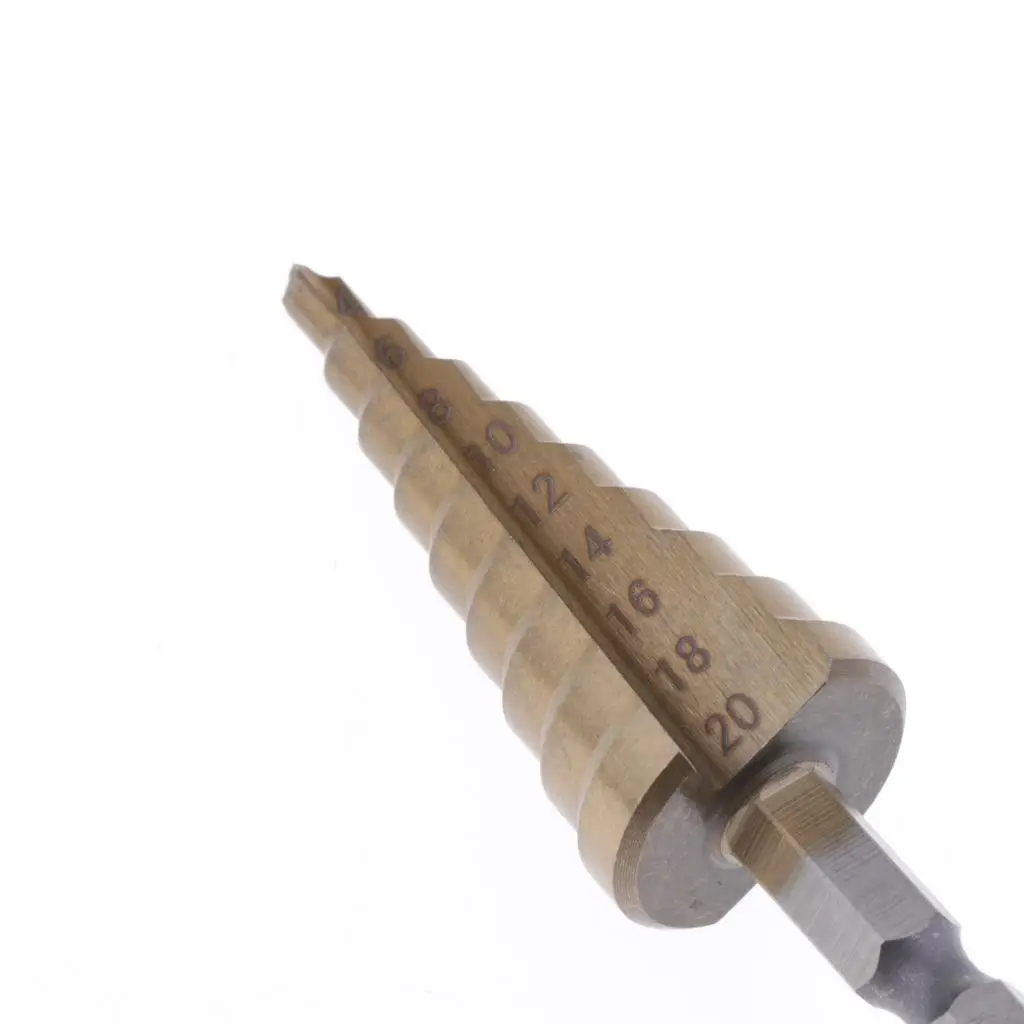 3 Pieces Step Drill Bits Cone Cutt Toos Woodworking Metal Titanium HSS Step Drill Bit 3-12/4-20/12mm