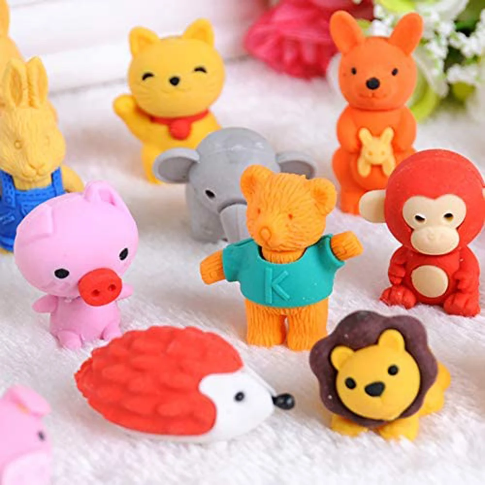 140 Pcs Animal Erasers for Kids, Random Color, as Classroom Prizes Box  Rewards, Birthday Party Favor Supplies.A Must Fun for Kids! Buy 3D Mini  erasers