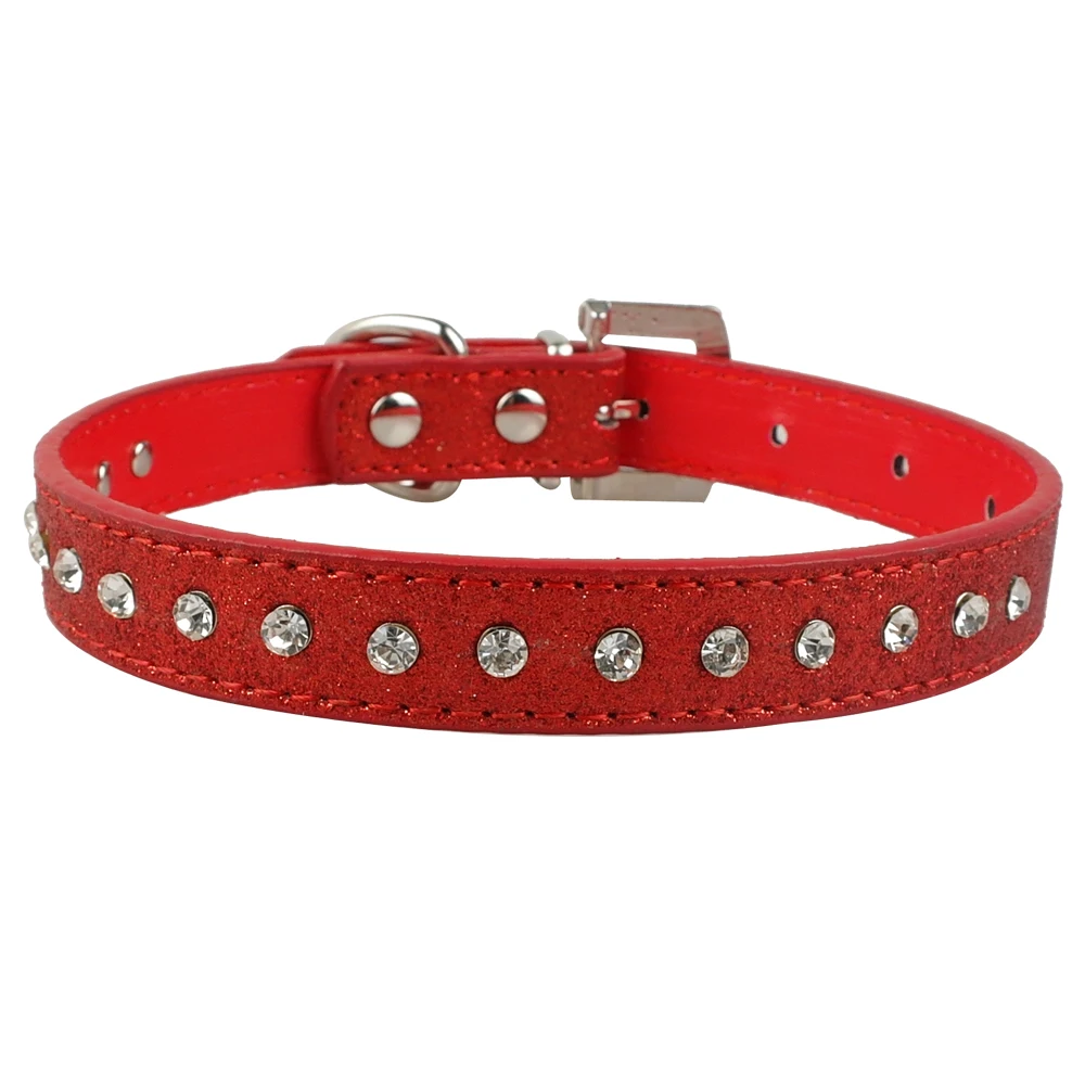 Bling Cats Collar Leather Bowknot Adjustable Kitten Medium Dogs Small Rhinestone Puppy Cat Collars Pug Yorkshire Chihuahua