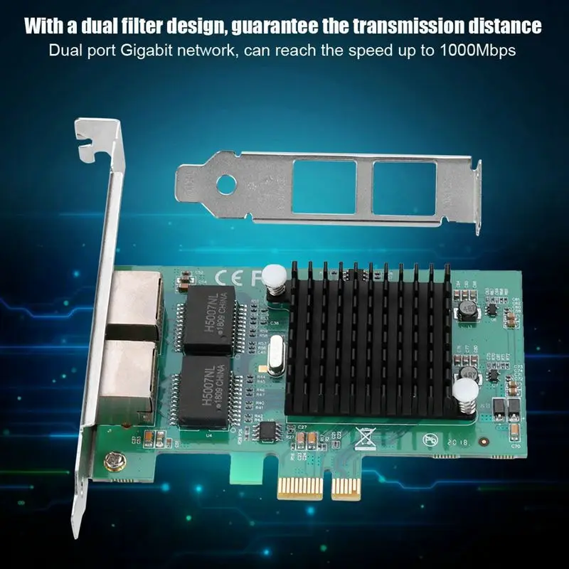 Для Intel 82575 Pci-E X1 2-Порты и разъёмы Gigabit Ethernet сервер адаптер Сетевая карта адаптер для ПК