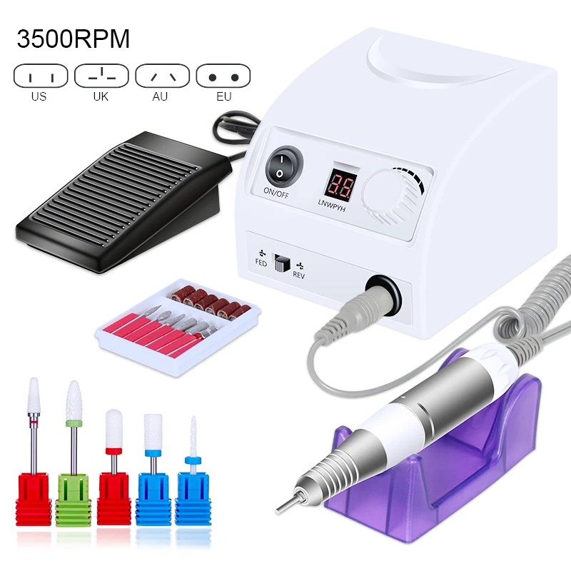 New Design Nail Drill 35000 RPM/20000 RPM Electric File HD Display Metal Manicre Machine for Art Equipment Sander | Красота и