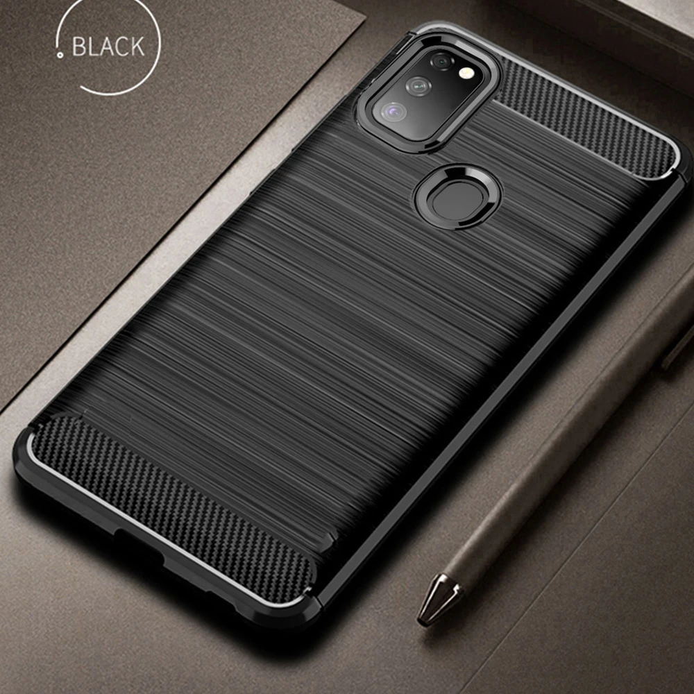 

For Samsung Galaxy M30s M 30 s Case Carbon Fiber Cover Shockproof Phone Case For Samsung M 30s Cover Flex Bumper Durable Shell