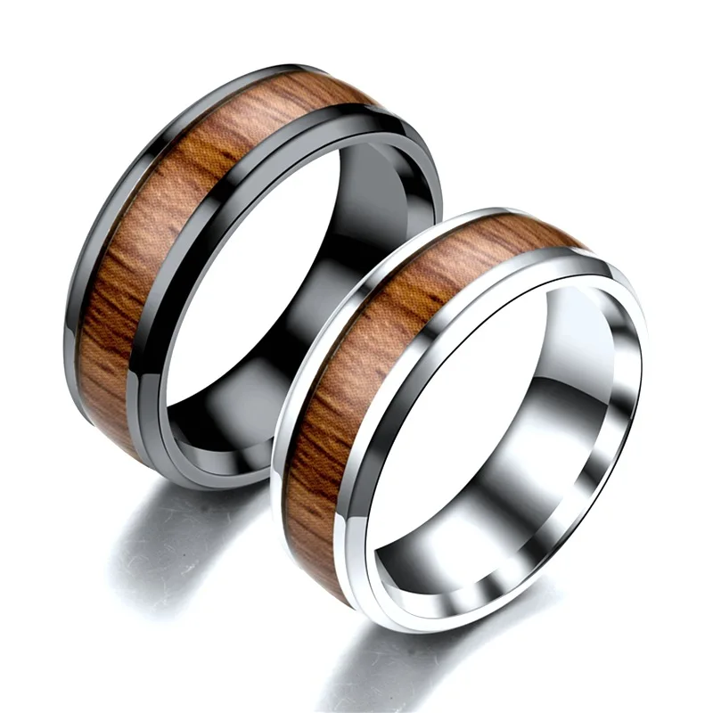 Stainless Steel Ring Couple Ring for Women Men Fashion Jewelry Simple Ring Set