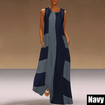 

Plus Size Shirt Dress Women's Summer Sundress 2020 VONDA Vintage Casual Sleeveless Sexy Dress Tunic Vestidos O Neck Robe Femme