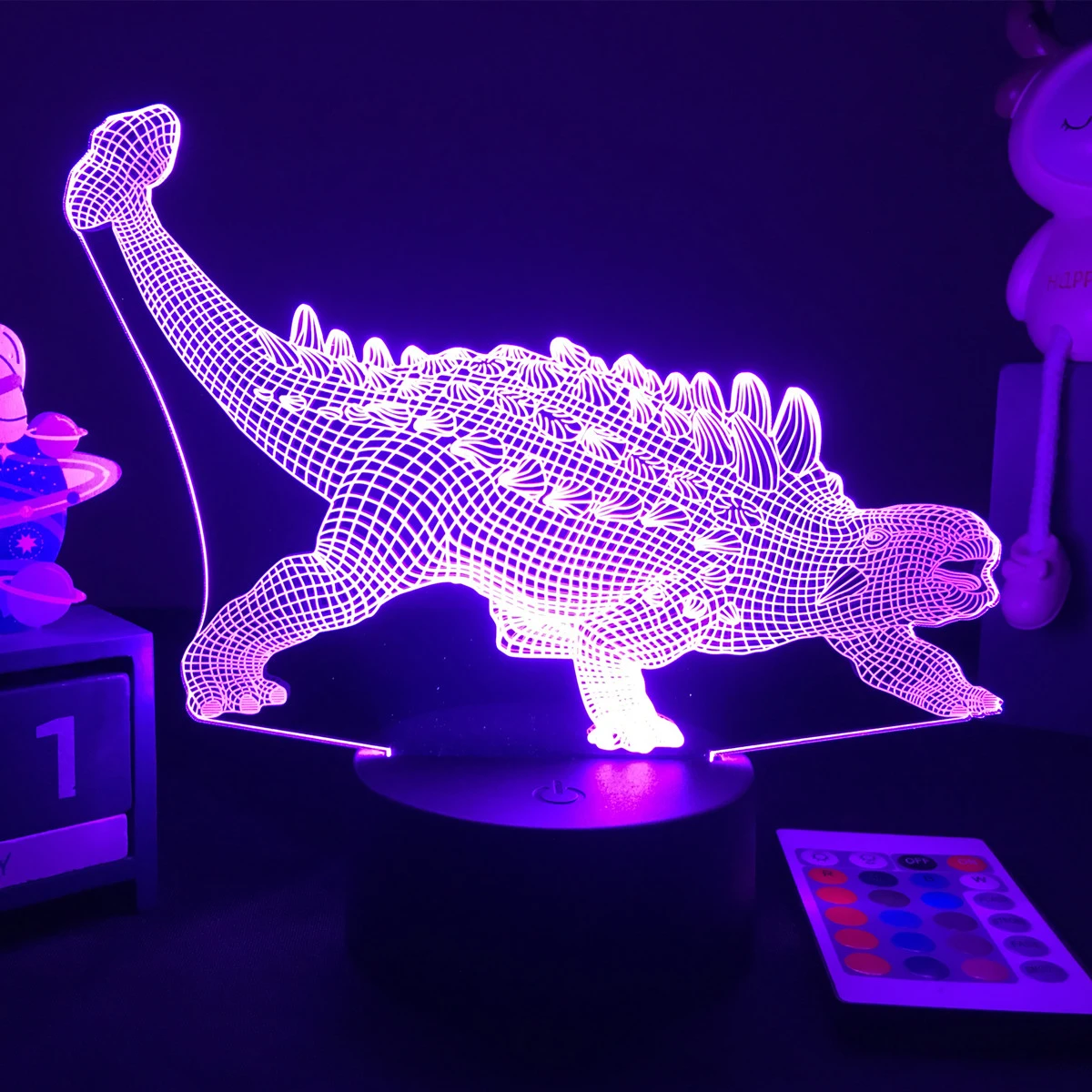 etage I grænse 3D Dinosaur Night Light for Kids Bedroom Decor Ankylosaurus Figure Nightlight  Cool Birthday Gift 3d Illusion Acrylic Lamp|LED Night Lights| - AliExpress
