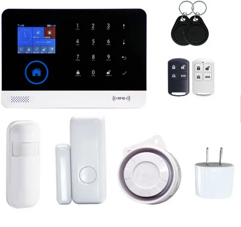 EBAY горячий стиль умный wifi+ GSM+ RFID многофункциональный двойной сетевой будильник набор для дома и бизнес-сигнализации