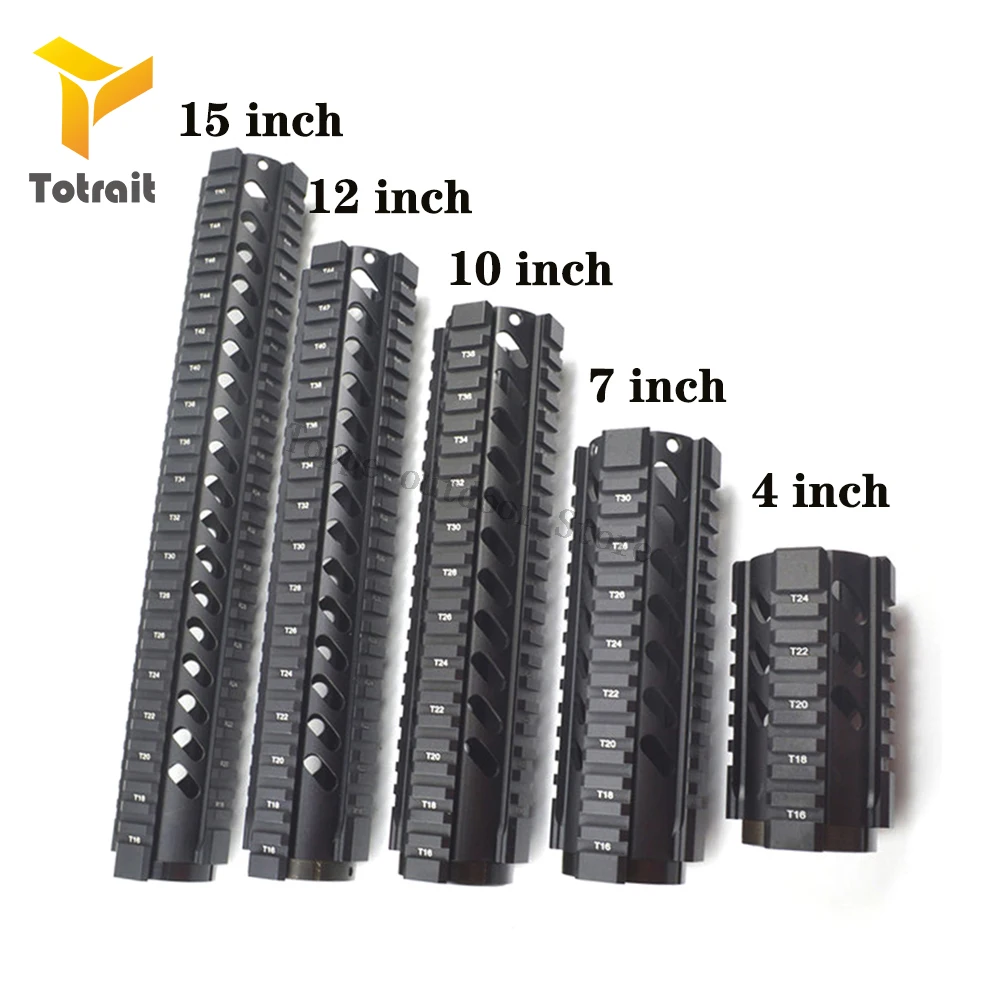 

TOtrait Tactical 4,7,10,12,15 inch Free Float Quad Rail Handguard .223/5.56 Picatinny Rail System for AR-15 M16 M4 Handguard