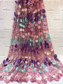 

Sequins Fabric High Quality African Wedding Lace Fabric 3d Beaded Lace Fabric Embroidery Nigerian Net Lace For Party ZX30901
