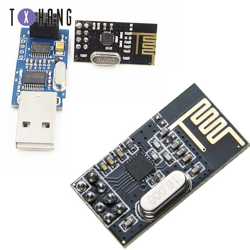 Плата адаптера USB-последовательного порта + 2 4G NRF24L01 беспроводной модуль для