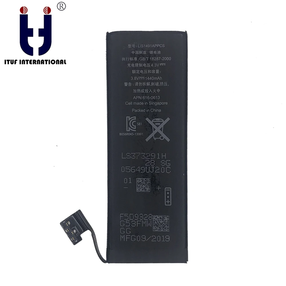 ITUF батарея сотового телефона была заменена на внутренний iphone батарея для iphone 5 5S 5SE
