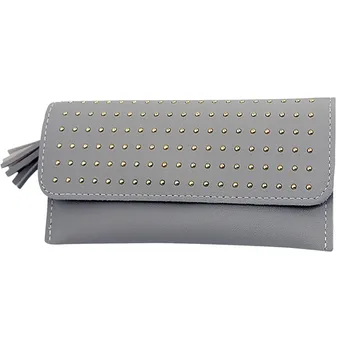 

Aelicy Retro Rivet Wallet Soft Leather Ladies Long Purse Card Holder Phone Pocket Women Wallets Clutch Female Portfel Carteira