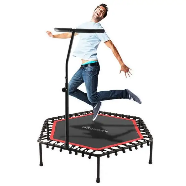 

Round Children Mini Trampoline with handrail Jumping Trampoline Rebound Net Cabinet Outdoor Exercise Toys Bed Leaping House