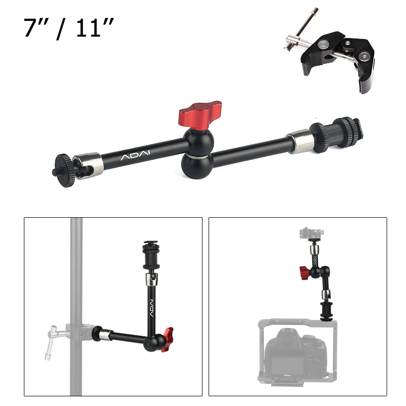 Регулируемый шарнирный кронштейн Magic Arm 7 &quot11&quot Супер Зажим для крепления