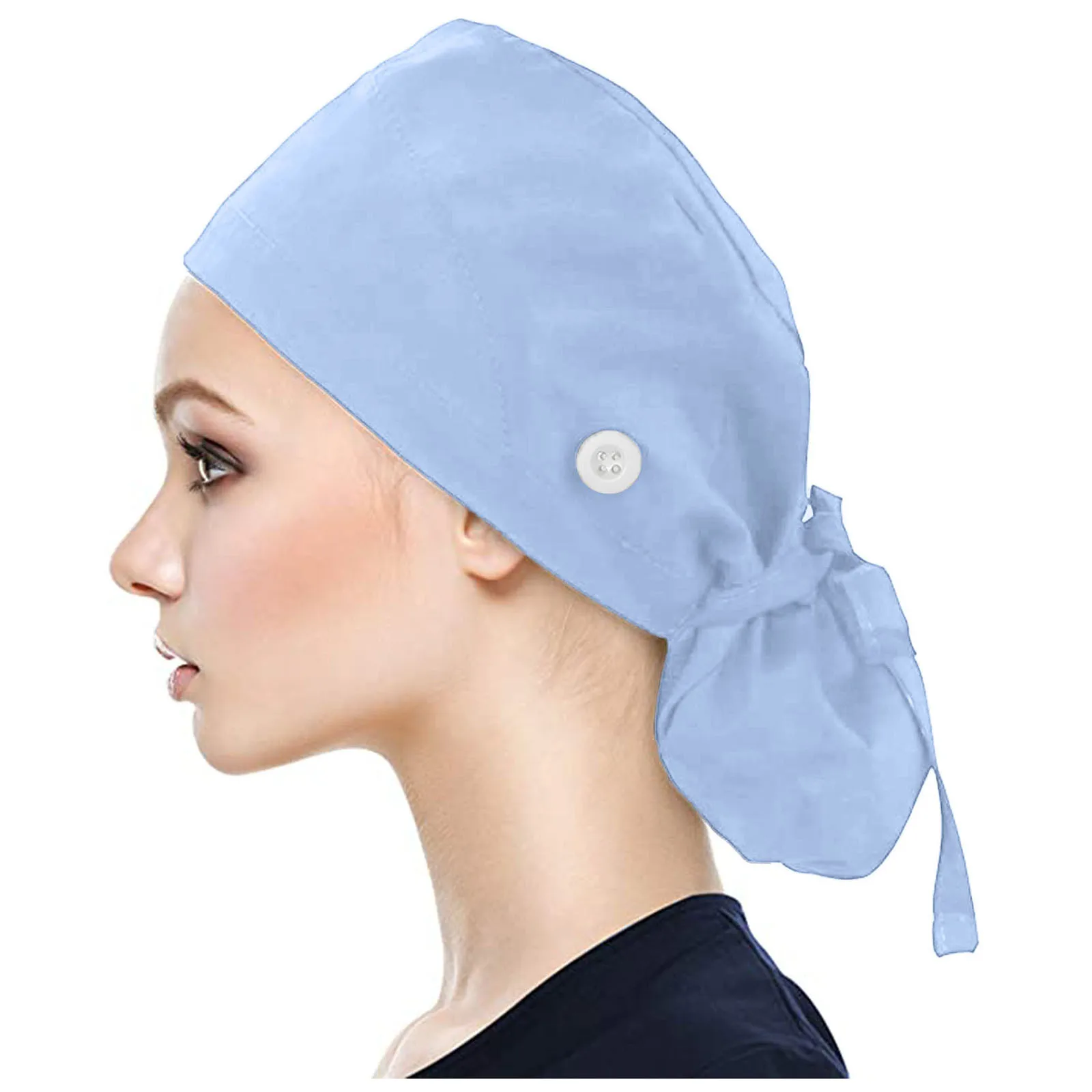 best beanie brands Working Scrub Cap with Button Sweatband Solid Nursing Hat Adjustable Tie Back Elastic Bouffant Hat Head Scarf gorros quirurgicos winter toque Skullies & Beanies